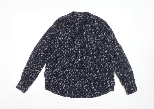Womens UK Size 12 Marks and Spencer Blue Tunic Blouse
