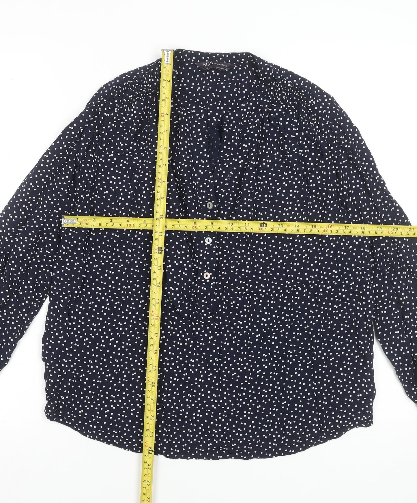 Womens UK Size 12 Marks and Spencer Blue Tunic Blouse