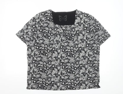 Womens UK Size 18 Tigi Black Basic T-Shirt