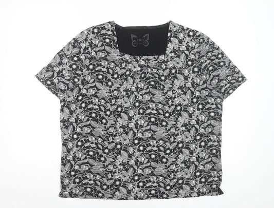 Womens UK Size 18 Tigi Black Basic T-Shirt