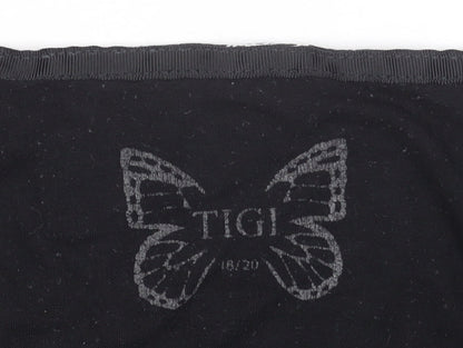 Womens UK Size 18 Tigi Black Basic T-Shirt