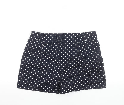 Dunnes Stores Women Blue Polka Dot Cotton Chino Shorts Size 12