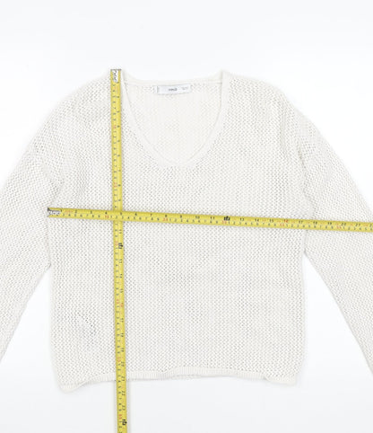 Womens UK Size S MNG White Pullover Jumper