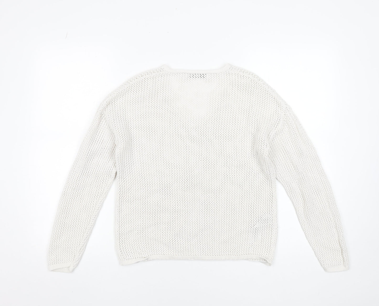 Womens UK Size S MNG White Pullover Jumper