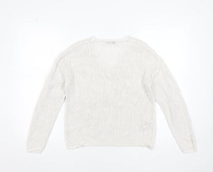 Womens UK Size S MNG White Pullover Jumper
