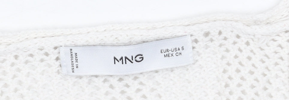 Womens UK Size S MNG White Pullover Jumper