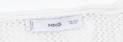 Womens UK Size S MNG White Pullover Jumper