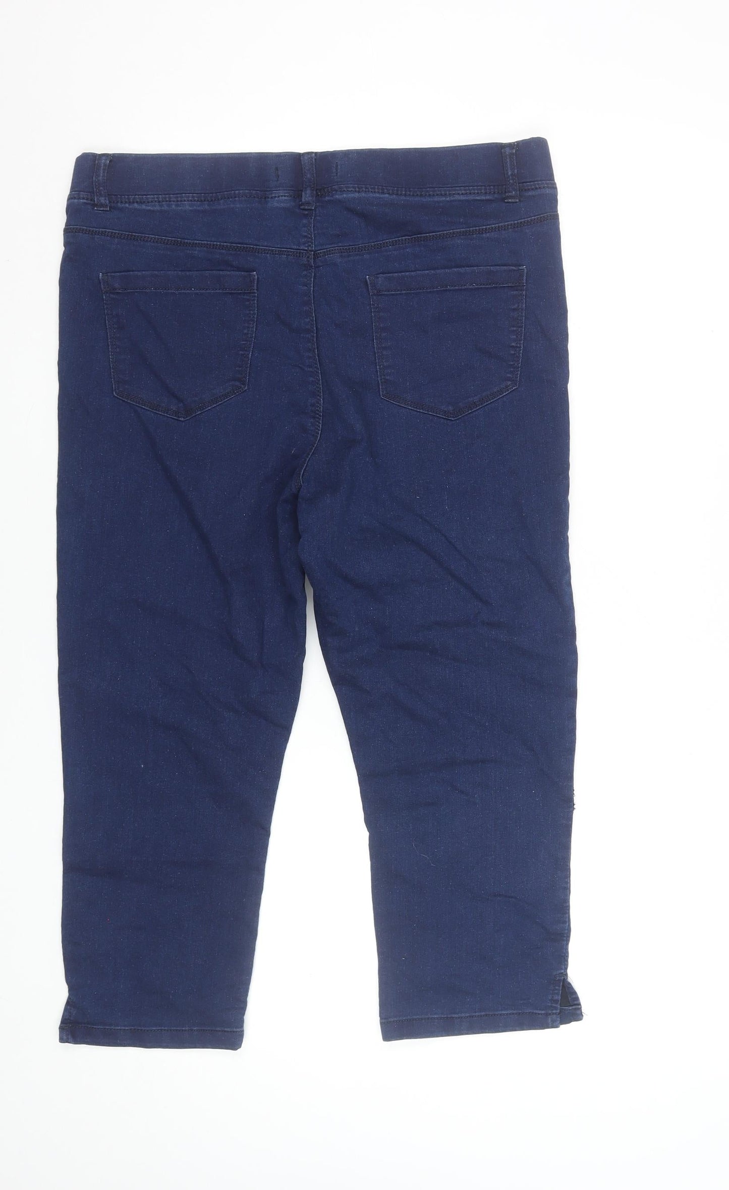 PEP&CO Womens Blue Cropped Slim Fit Stretch Jeans Size 16