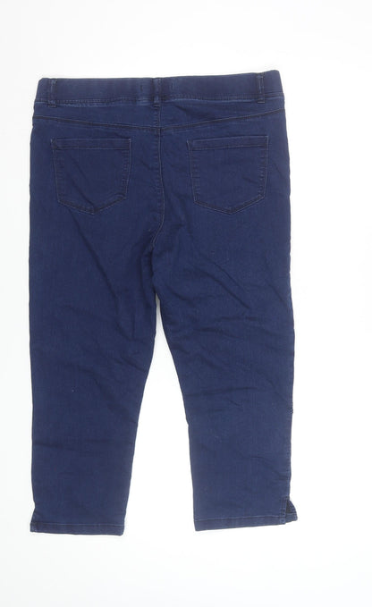 PEP&CO Womens Blue Cropped Slim Fit Stretch Jeans Size 16