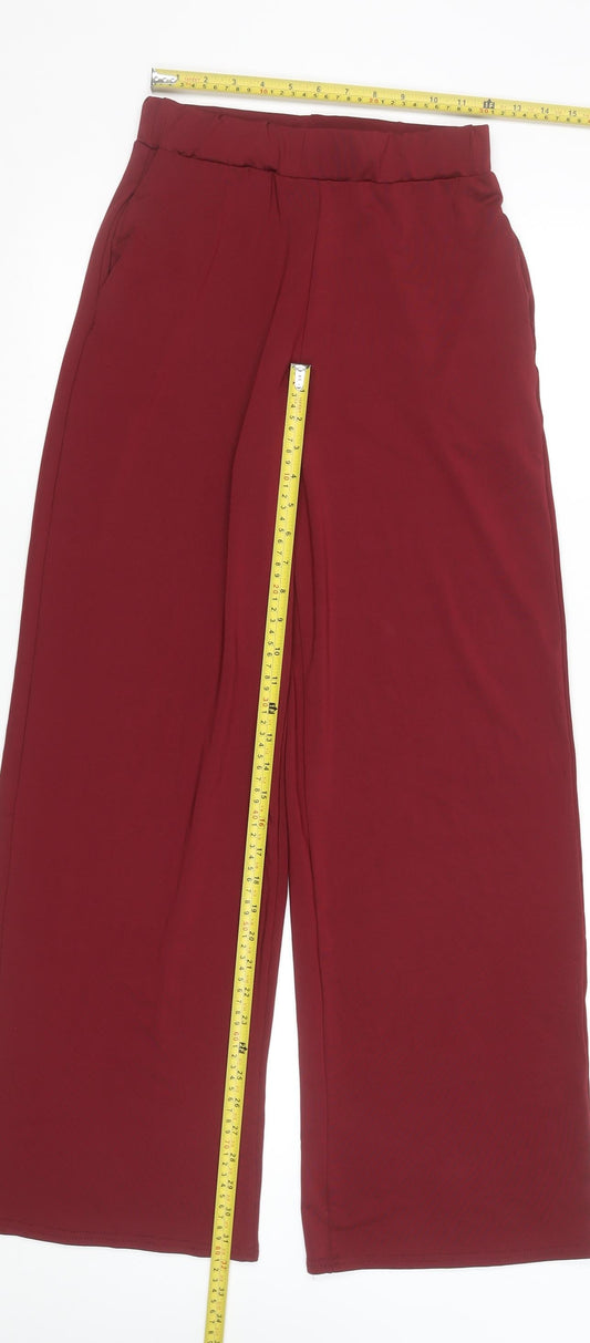 Womens UK Size S Drôle de Copine Regular Fit Casual Travel Workwear Red Trousers