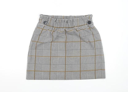New Look Women’s Grey Check High Rise Pencil Skirt UK 14