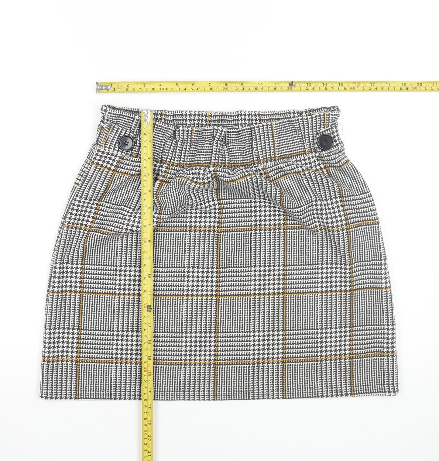 New Look Women’s Grey Check High Rise Pencil Skirt UK 14