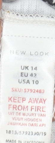 New Look Women’s Grey Check High Rise Pencil Skirt UK 14