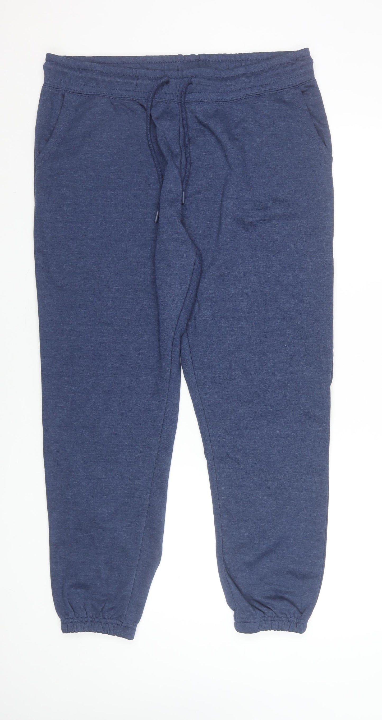 Dunnes Stores Men Blue Cotton Jogger Trousers Size L Regular Fit