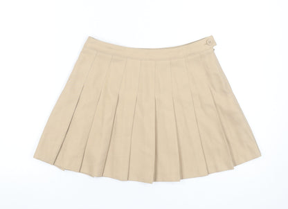 Forever 21 Women Beige Pleated Short Skirt Size M