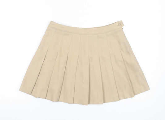 Forever 21 Women Beige Pleated Short Skirt Size M