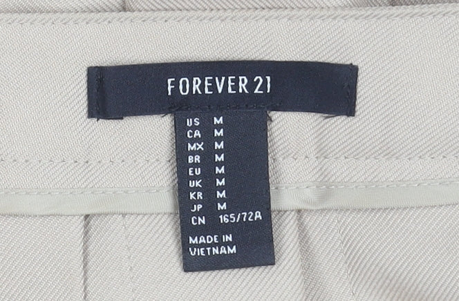 Forever 21 Women Beige Pleated Short Skirt Size M