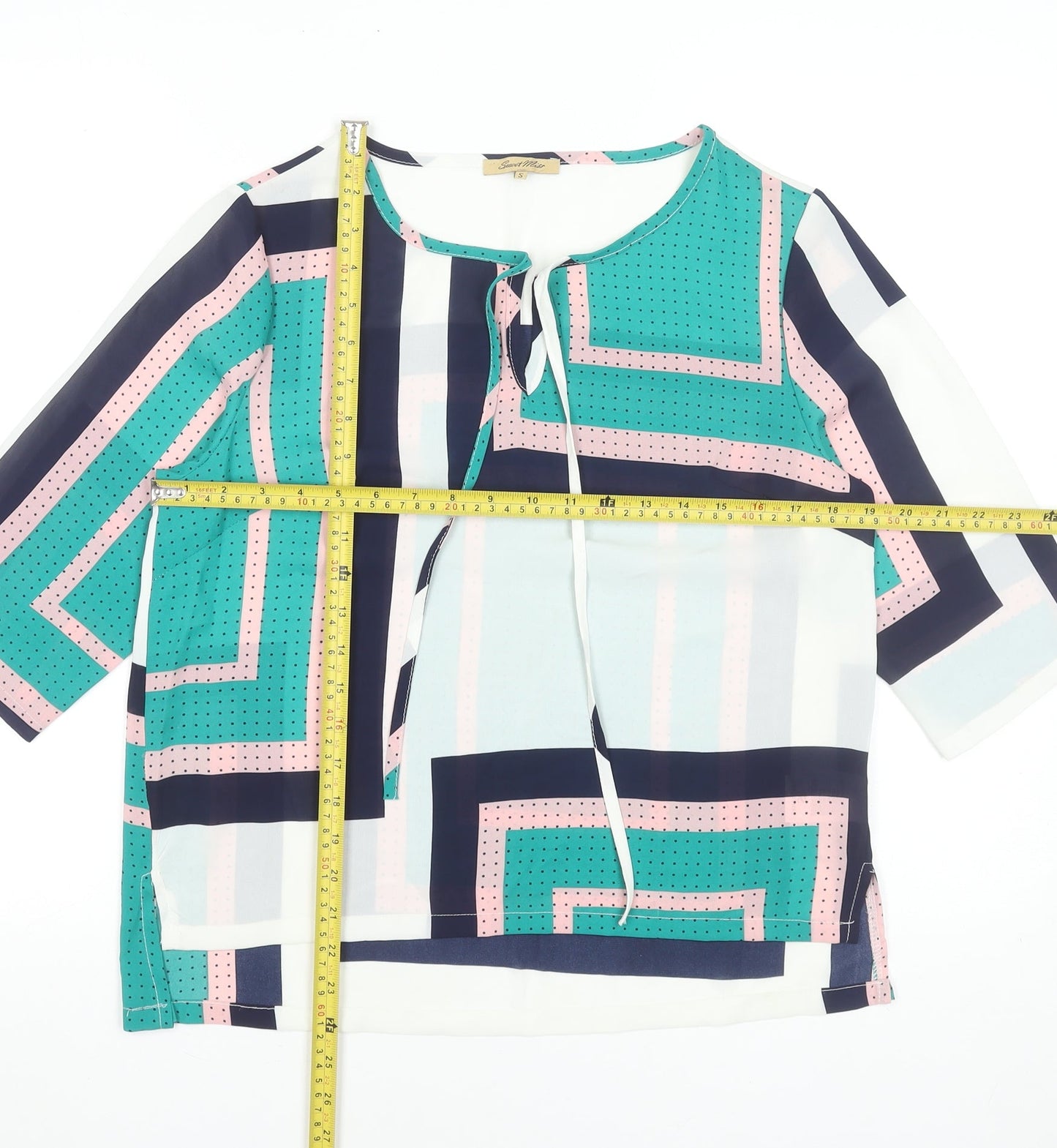 Womens UK Size S Sweet Miss Multicoloured Tunic Blouse