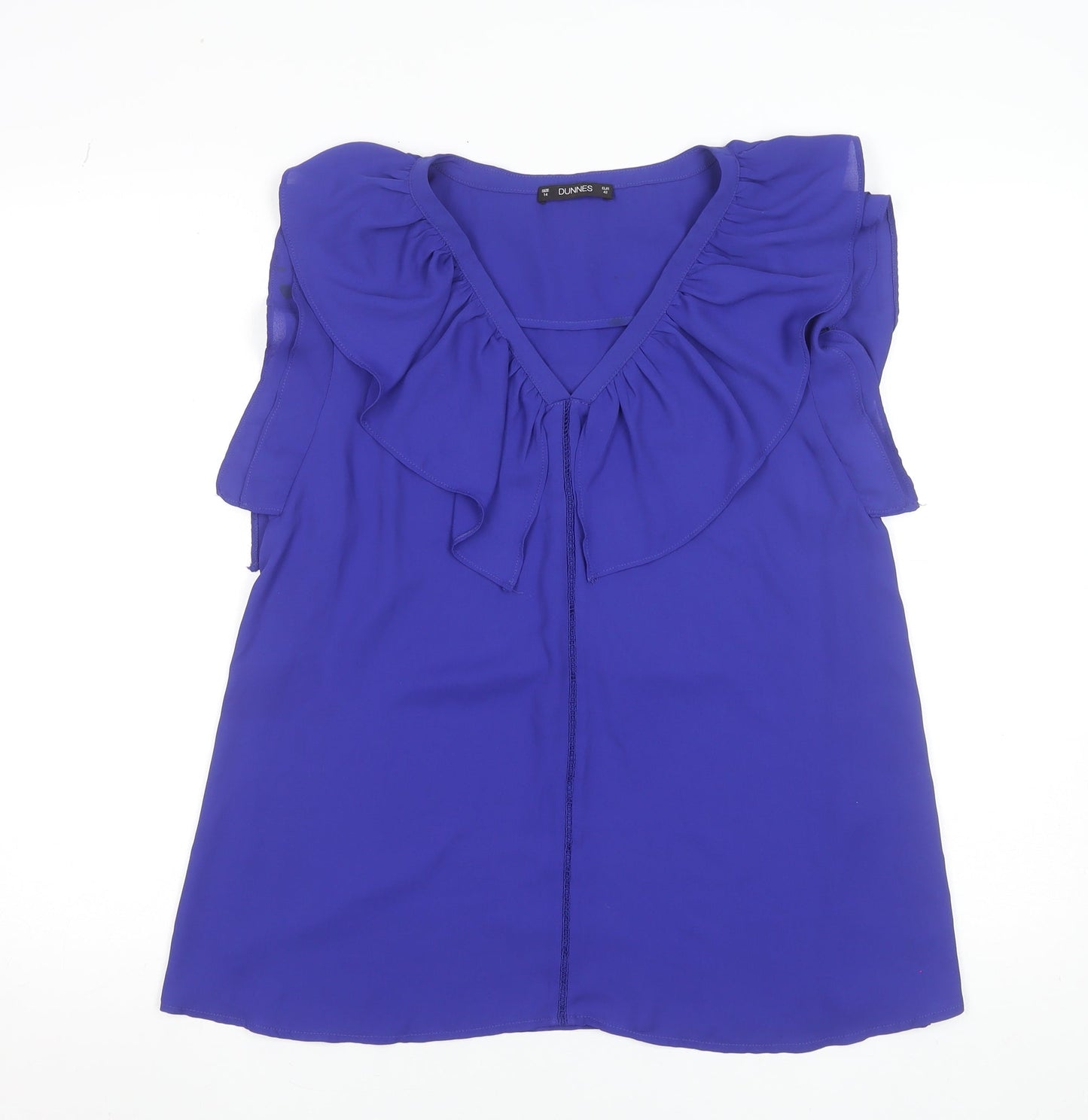 Womens UK Size 14 Dunnes Blue Tunic Blouse