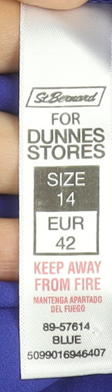 Womens UK Size 14 Dunnes Blue Tunic Blouse