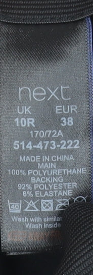 Next Women Black Faux Leather Leggings Size 10 Regular Stretchy Pull-On