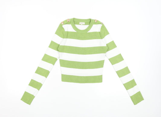 Womens UK Size S MOOCCI Green Cropped T-Shirt