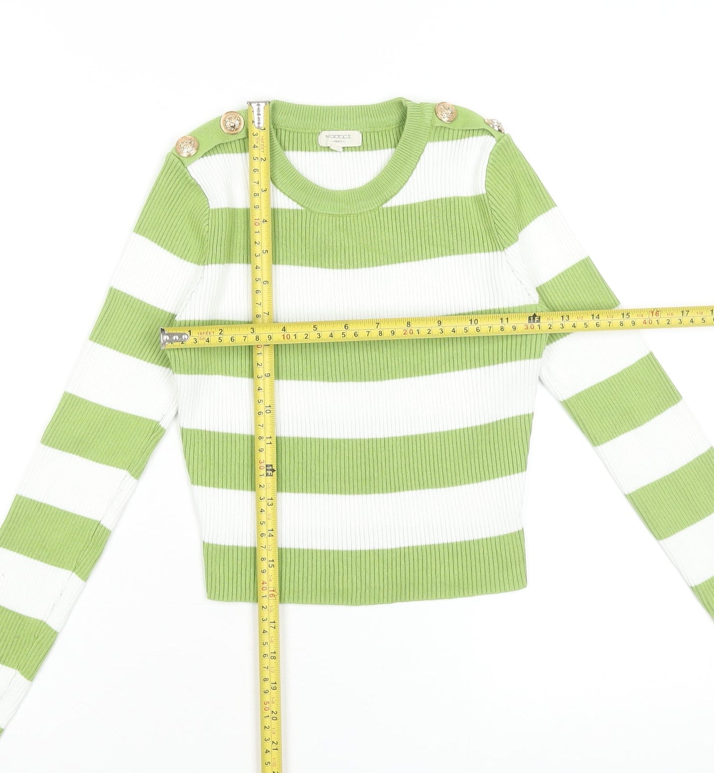 Womens UK Size S MOOCCI Green Cropped T-Shirt