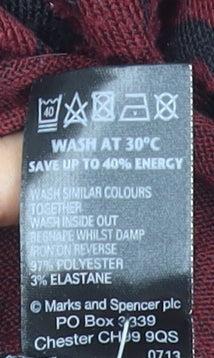 Marks and Spencer Women Red Knit Shift Dress Size 12 Long Sleeve