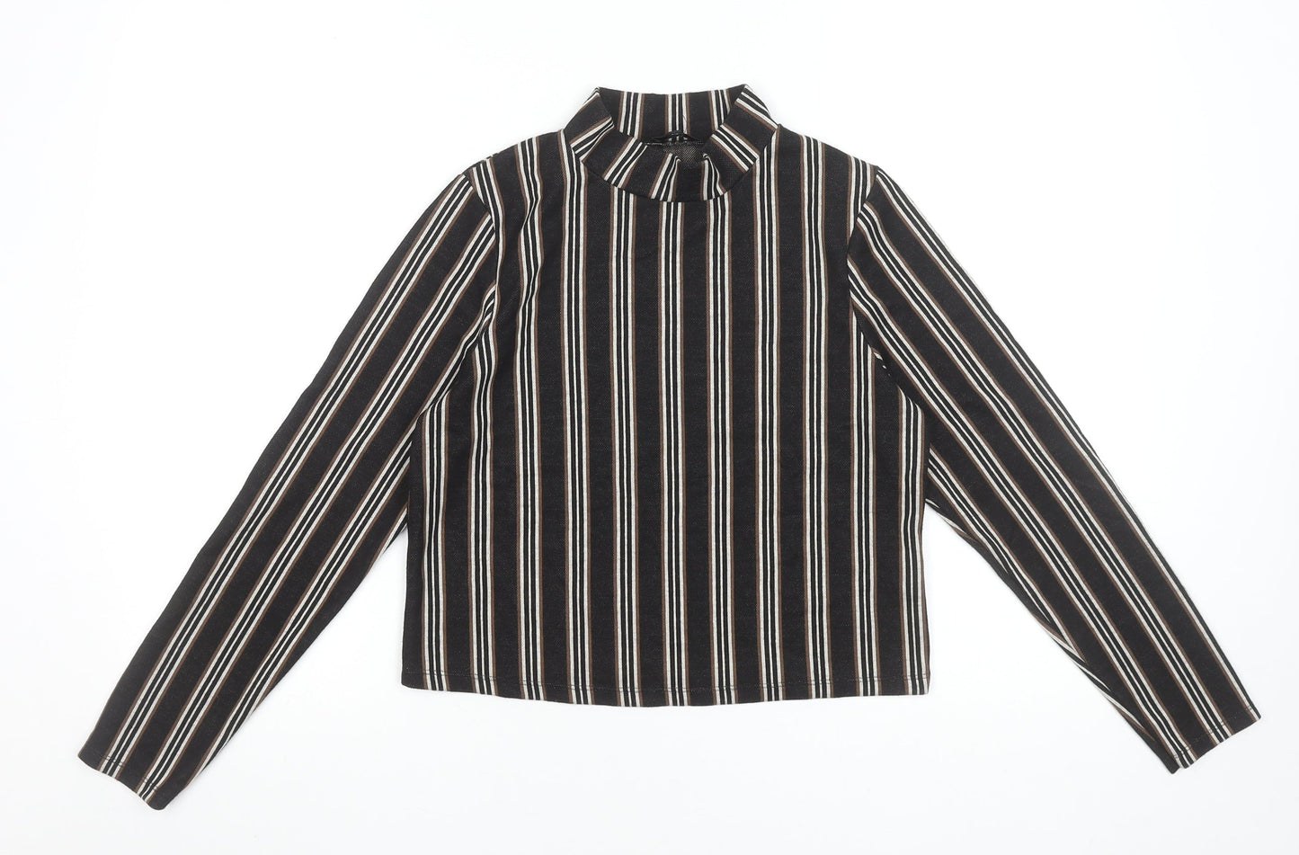 Womens UK Size 12 River Island Black Cropped Blouse
