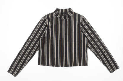 Womens UK Size 12 River Island Black Cropped Blouse