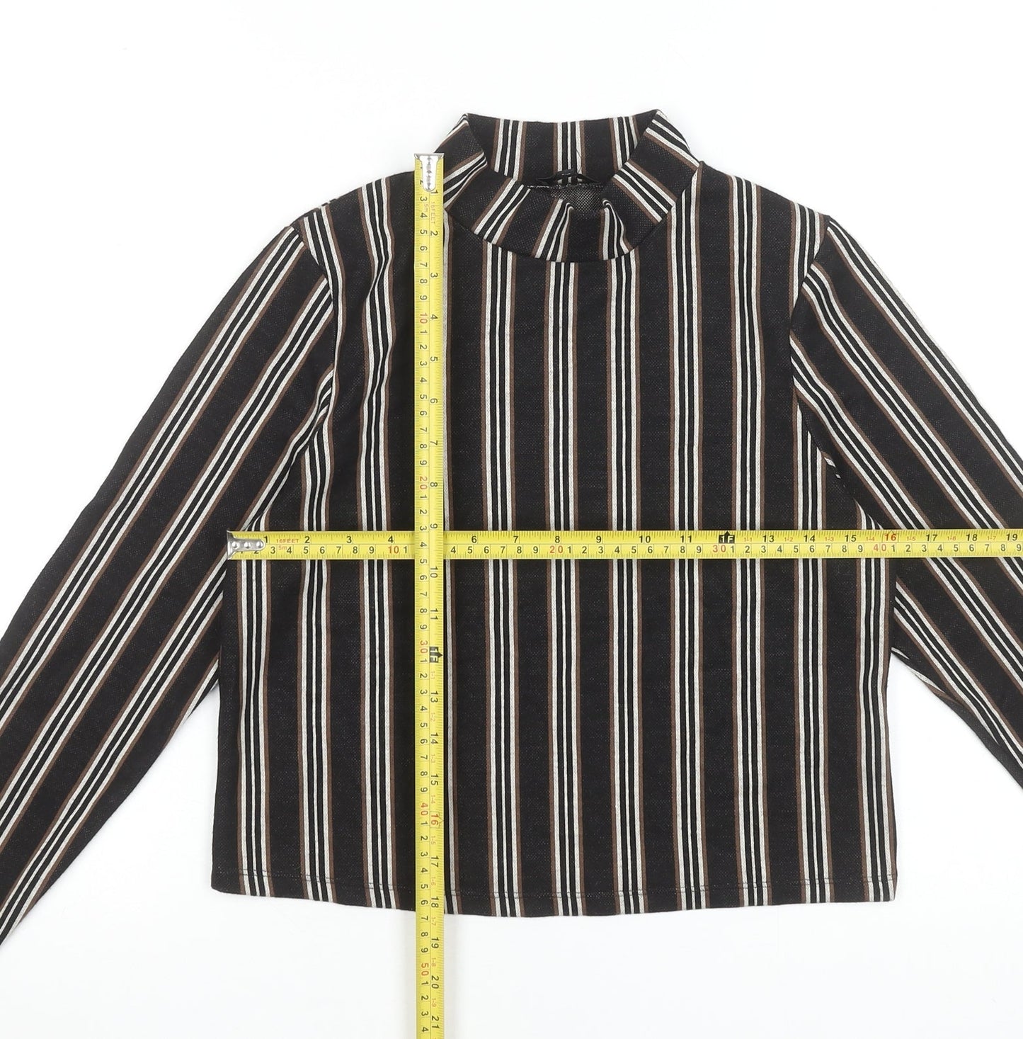 Womens UK Size 12 River Island Black Cropped Blouse