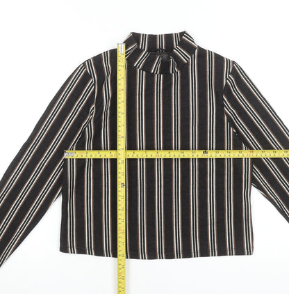 Womens UK Size 12 River Island Black Cropped Blouse