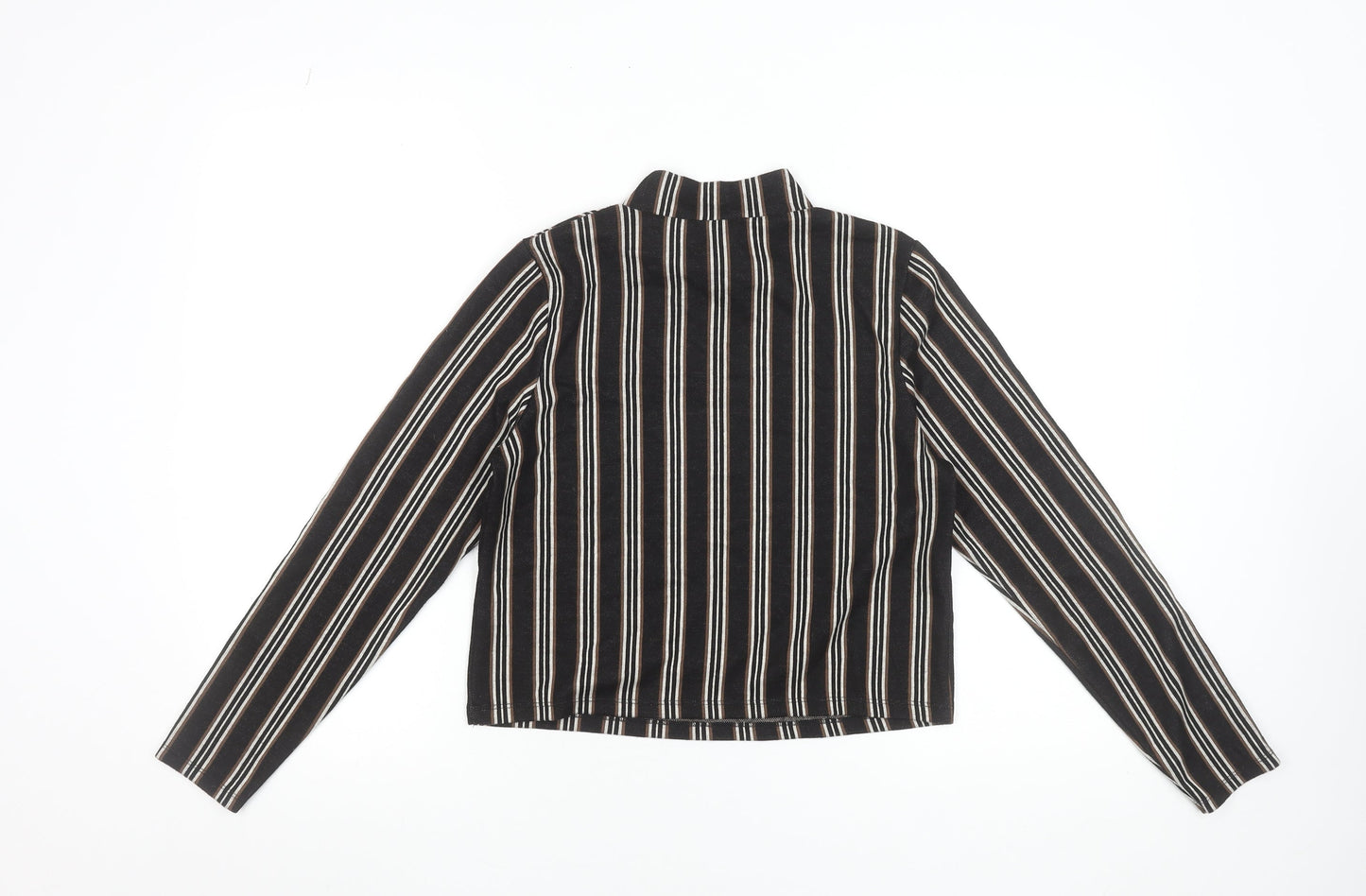 Womens UK Size 12 River Island Black Cropped Blouse