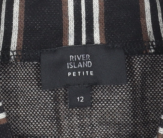 Womens UK Size 12 River Island Black Cropped Blouse