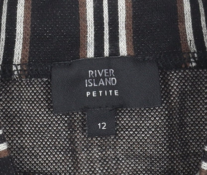Womens UK Size 12 River Island Black Cropped Blouse