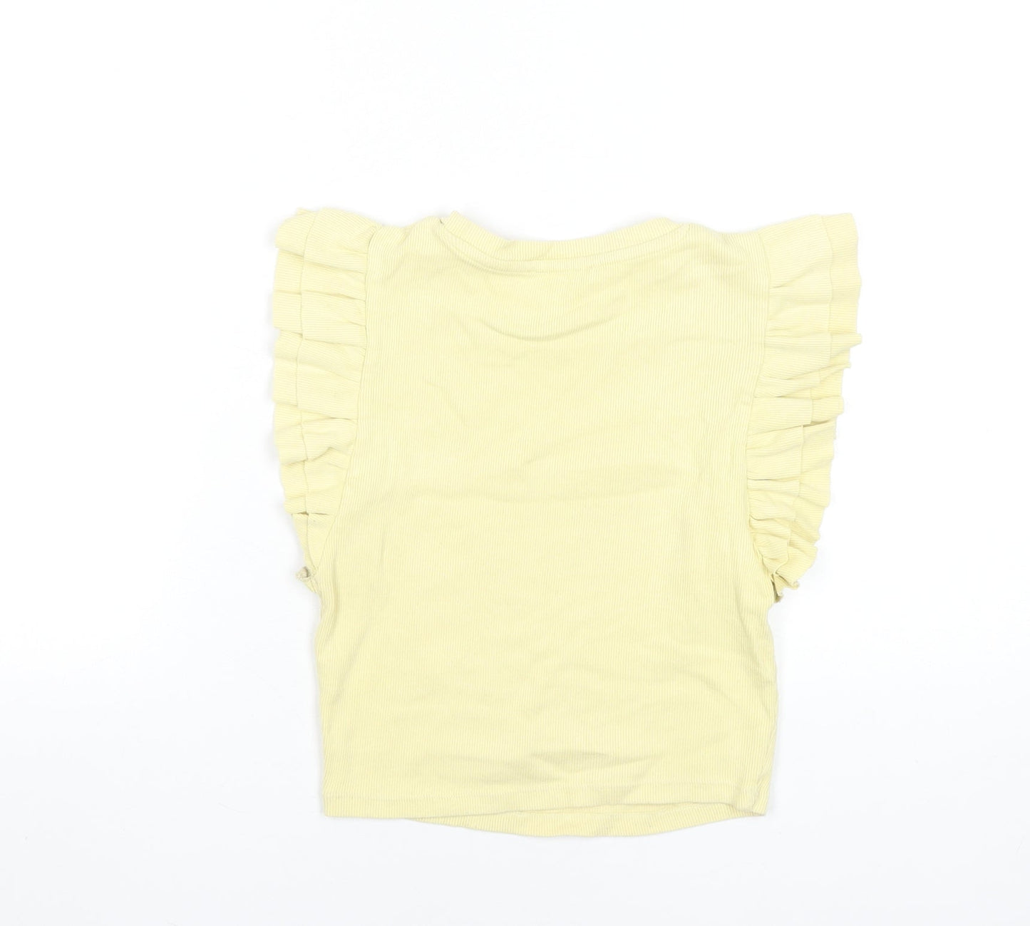 Womens UK Size M Zara Yellow Cropped T-Shirt