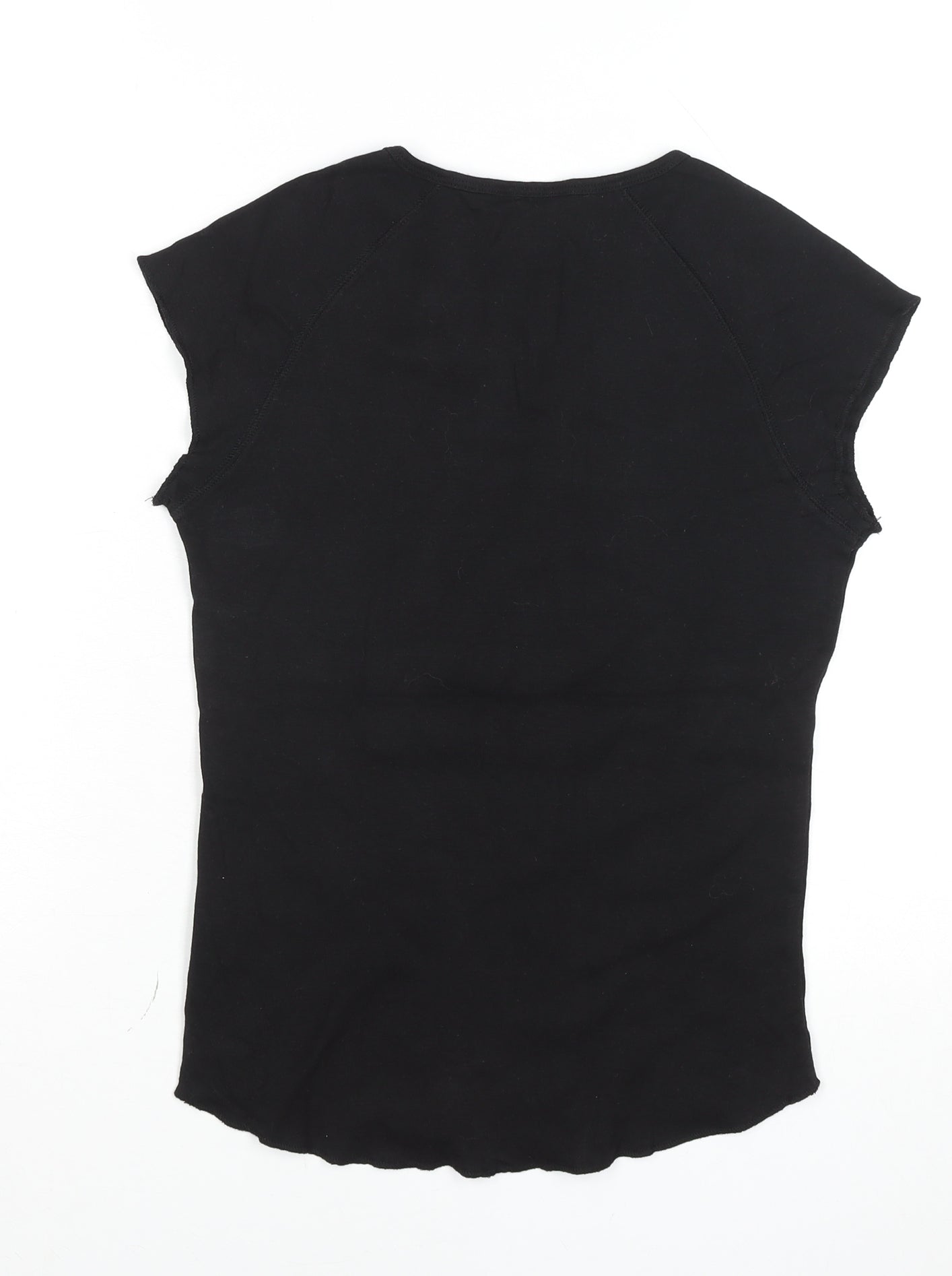 Womens UK Size M Valeria Black Basic T-Shirt