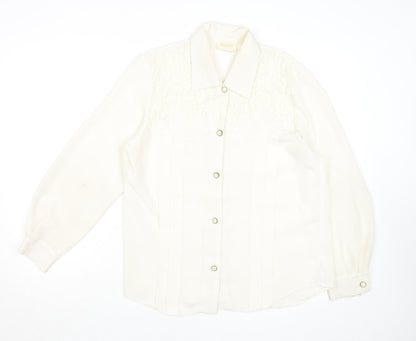 Womens UK Size 14 Vision Ivory Basic Blouse