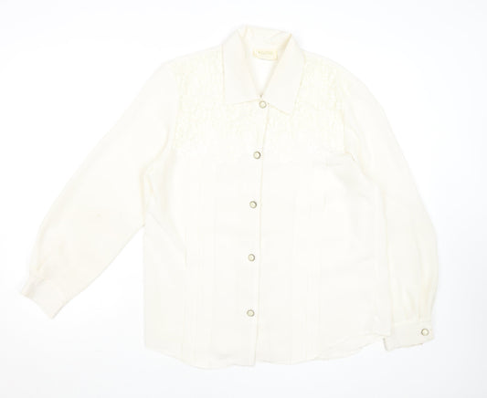Womens UK Size 14 Vision Ivory Basic Blouse