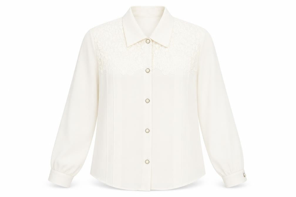 Womens UK Size 14 Vision Ivory Basic Blouse