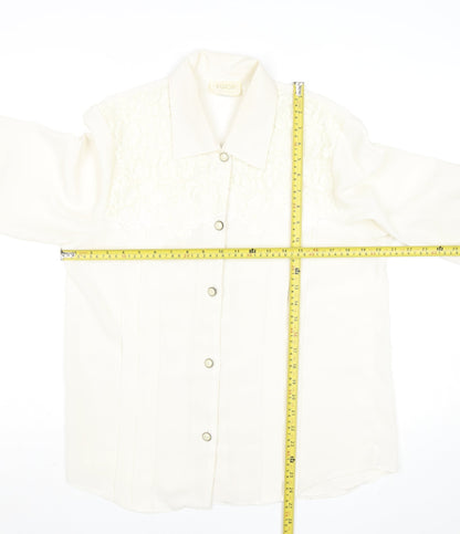 Womens UK Size 14 Vision Ivory Basic Blouse