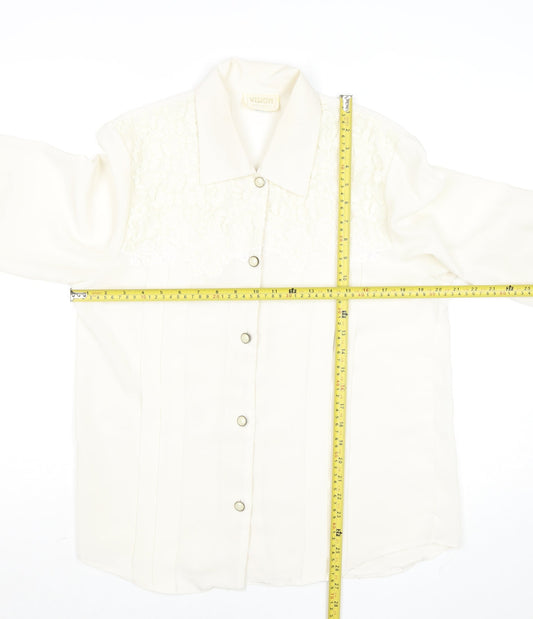 Womens UK Size 14 Vision Ivory Basic Blouse