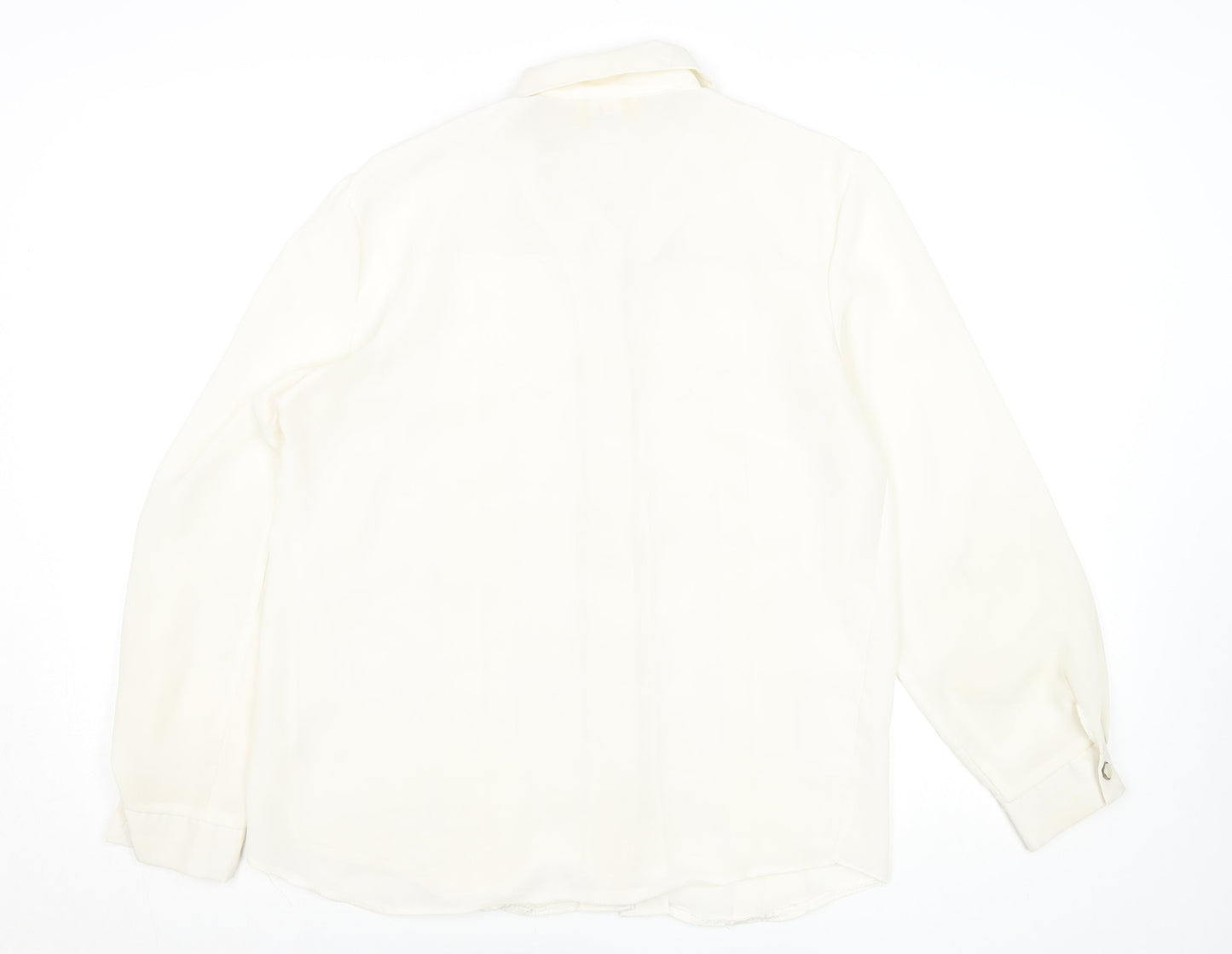 Womens UK Size 14 Vision Ivory Basic Blouse