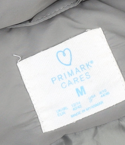 Primark Women Grey Hooded Padded Puffer Waistcoat Size M 12/14