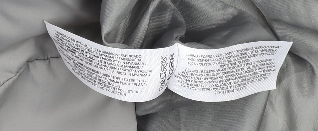 Primark Women Grey Hooded Padded Puffer Waistcoat Size M 12/14