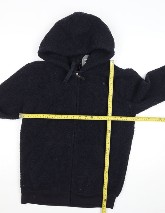 Brave Soul Mens Black Fleece Hooded Zip Jacket Size S Regular Fit