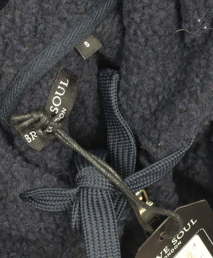 Brave Soul Mens Black Fleece Hooded Zip Jacket Size S Regular Fit