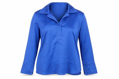 Womens UK Size 14 Gallery Blue Basic Blouse