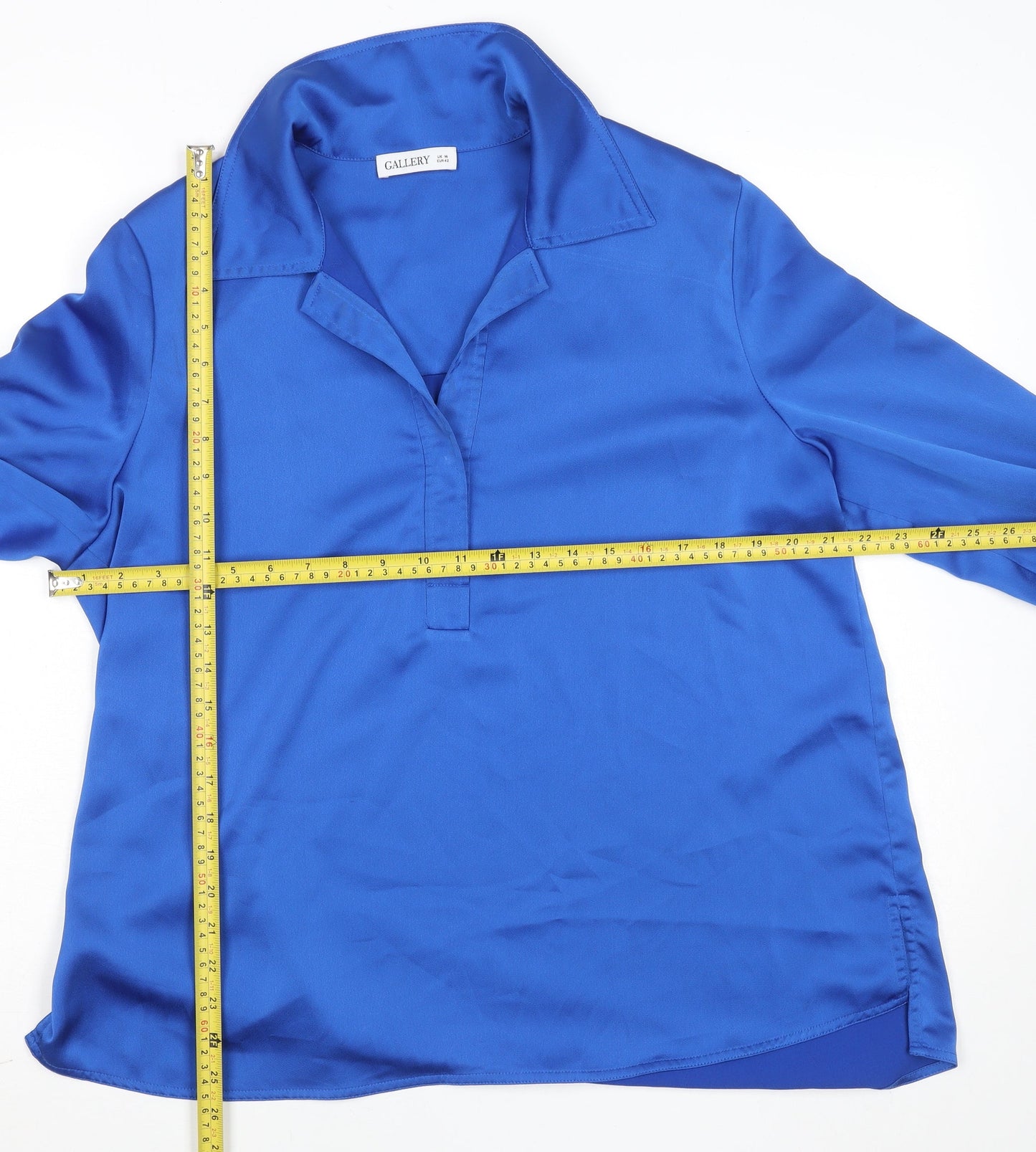 Womens UK Size 14 Gallery Blue Basic Blouse