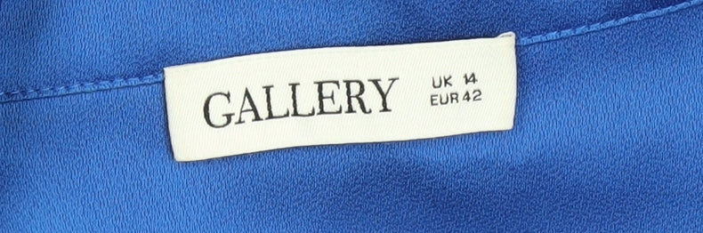 Womens UK Size 14 Gallery Blue Basic Blouse